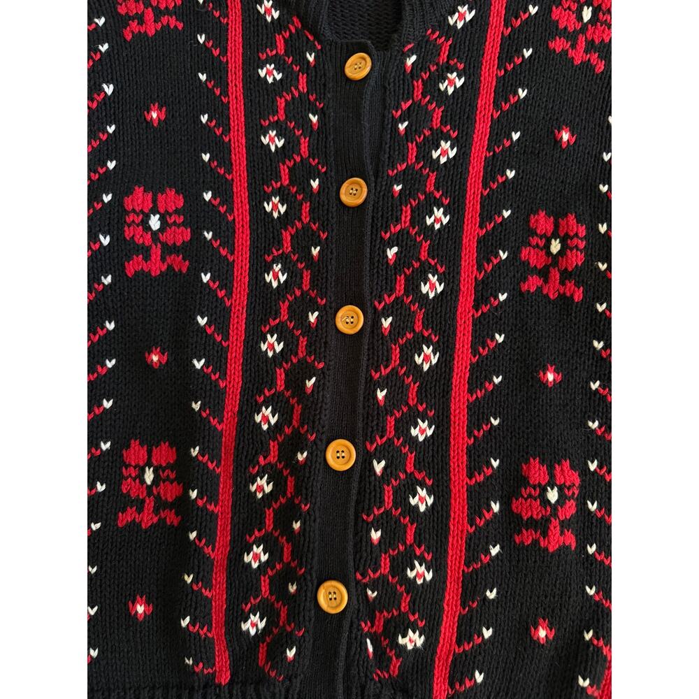 Vintage Nordic Fair Isle Cardigan Sweater S Hong Kong That's Me! Ramie Cotton - Picture 4 of 5